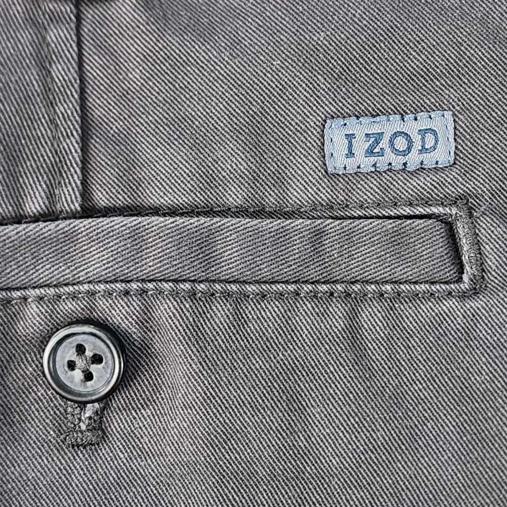 Izod Saltwater Shorts Mens 40x10 Gray Outdoor Cotton‎ Flat Front